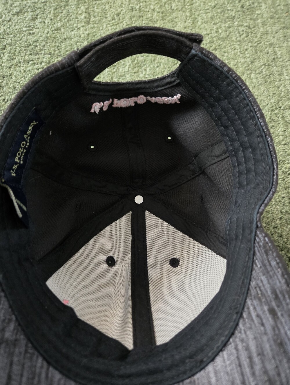 US Polo Assn. Adjustable Hat Ball Cap Gray w/Pink Jockey Logo - Picture 4 of 5